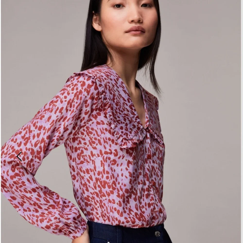 NWT whistles summer cheetah collar top - Picture 2 of 8